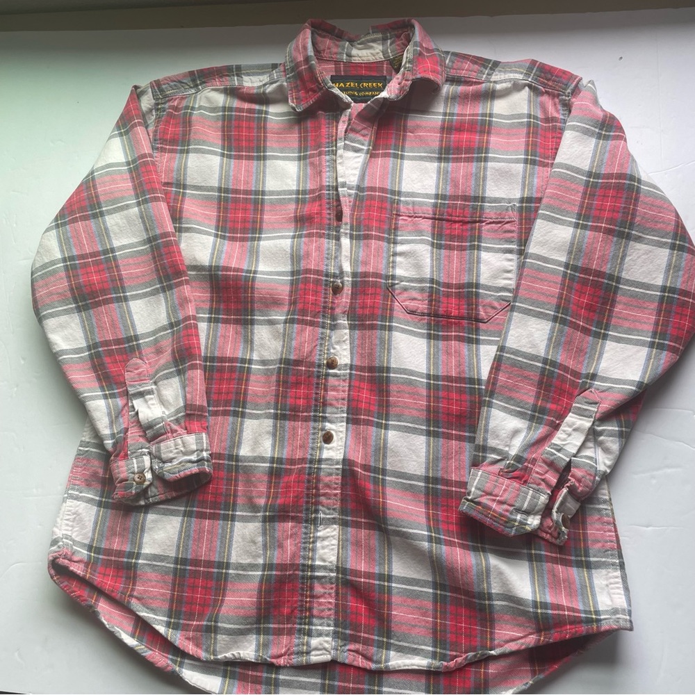 Hazel Creek Vintage Plaid Brushed Cotton/Flannel Size M Faded Distressed